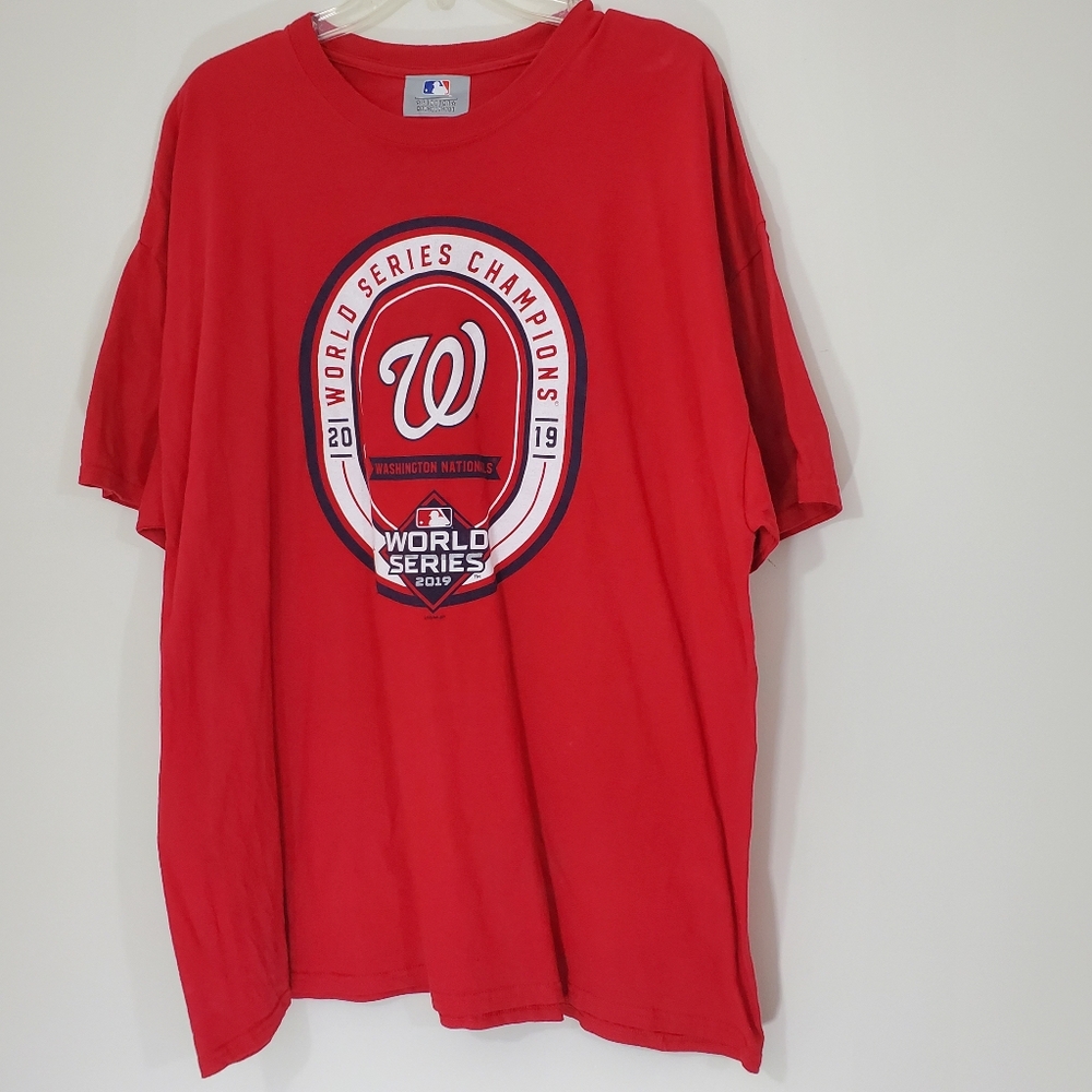 World Series Champions 2019 Washington Nationals Red Tee, Size 2XL